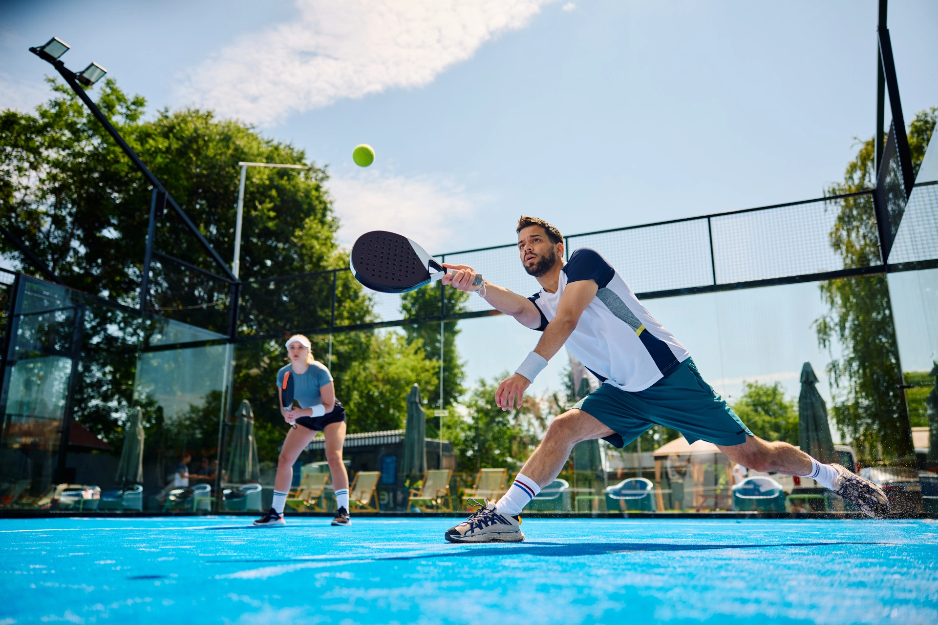 Padel court action